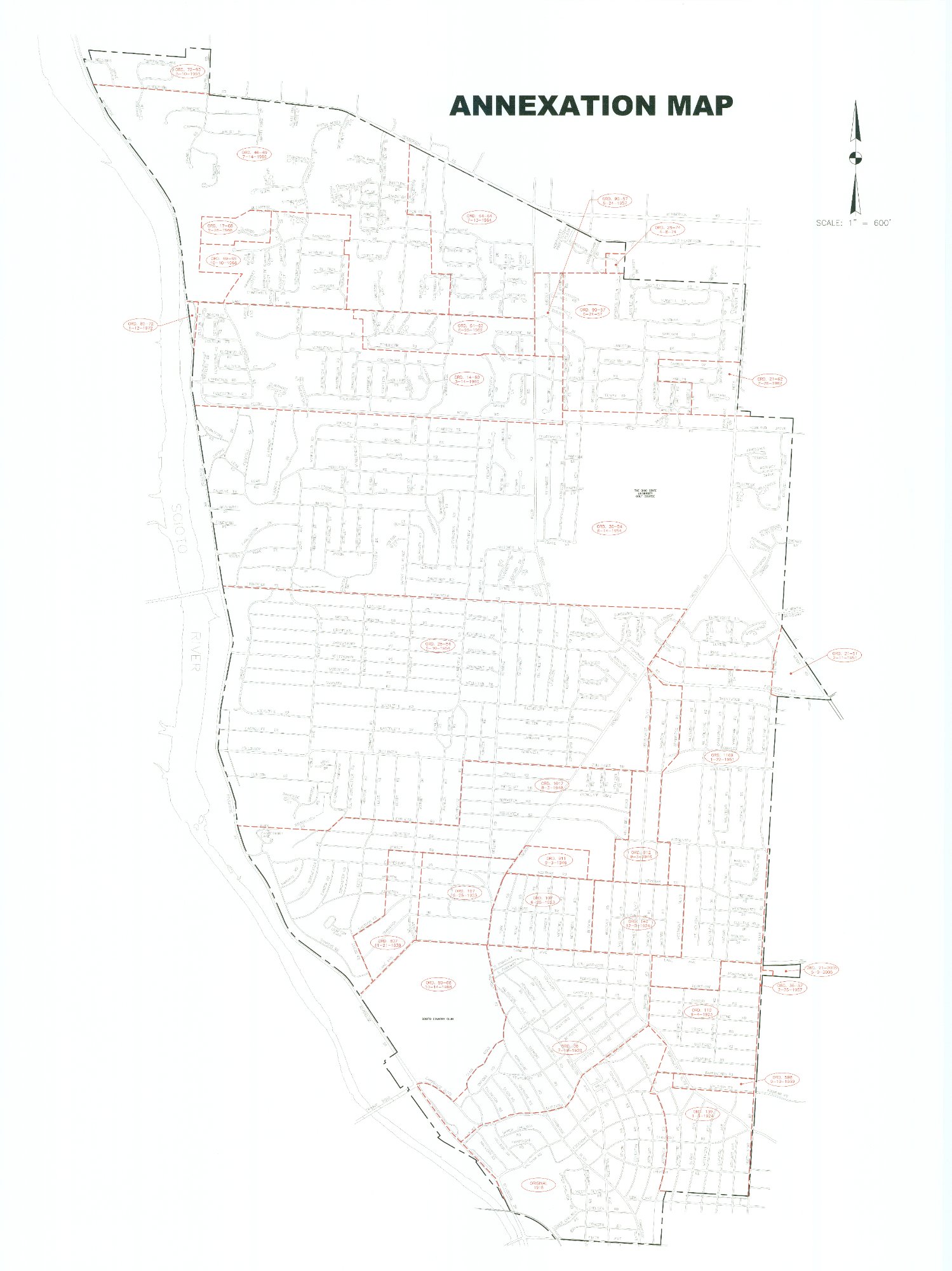 Upper Arlington Annexation Map — showing the historical growth of the city and its neighborhoods